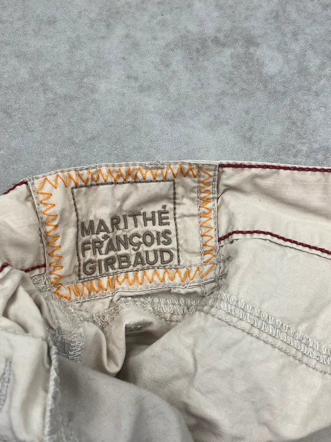 2000s Marithé + François Girbaud Beige Maxi Bondage Cargo Pants dXRhJaI 8