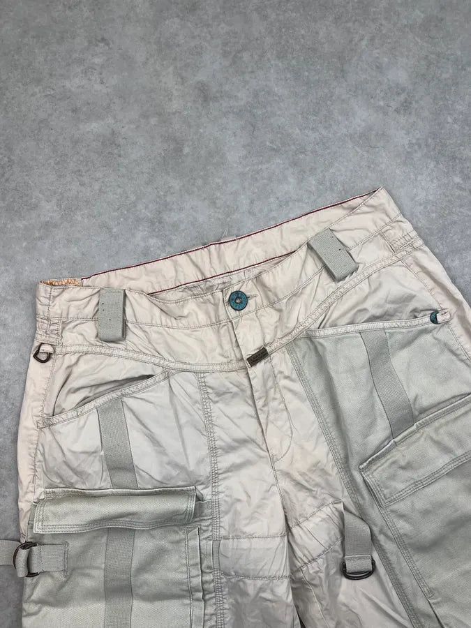 2000s Marithé + François Girbaud Beige Maxi Bondage Cargo Pants dXRhJaI 5