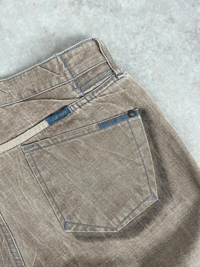 2000s Marithé + François Girbaud Beige Cracked Denim Jeans qXOsfMm 11