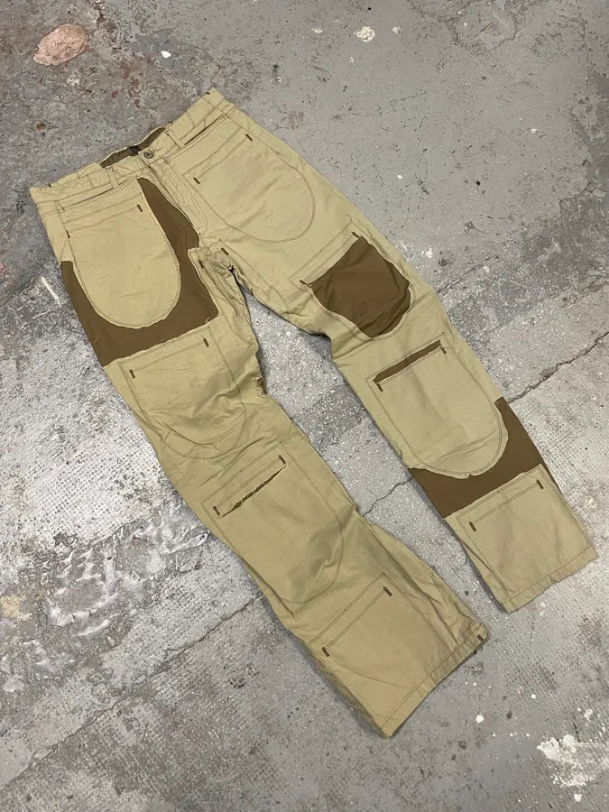 2000s Marithé + François Girbaud Beige Patchwork Trompe L’oeil Effect Pants (M) 4