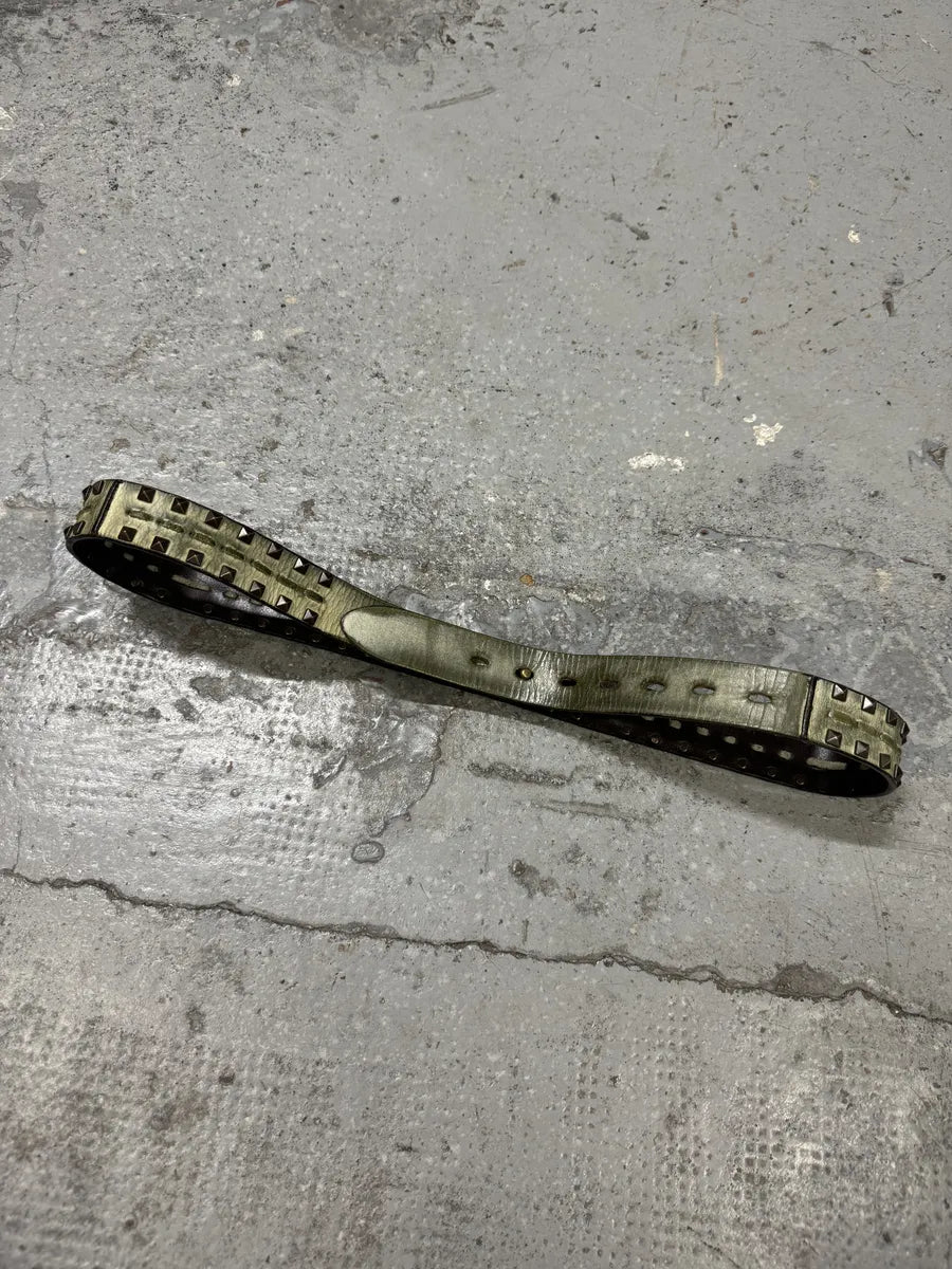 2000s Marithé + François Girbaud Beige Studded Leather Belt ihwVEAe 4