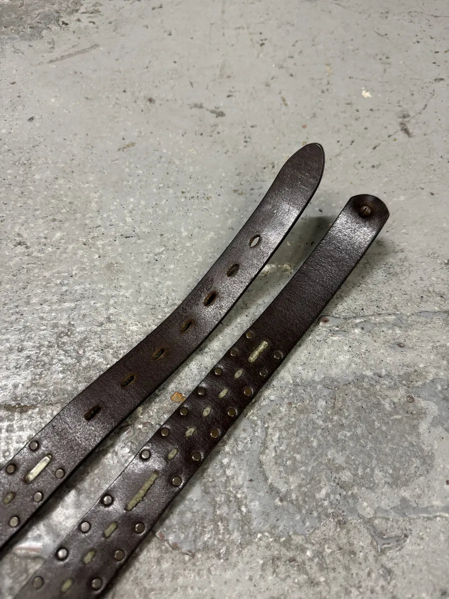 2000s Marithé + François Girbaud Beige Studded Leather Belt ihwVEAe 6