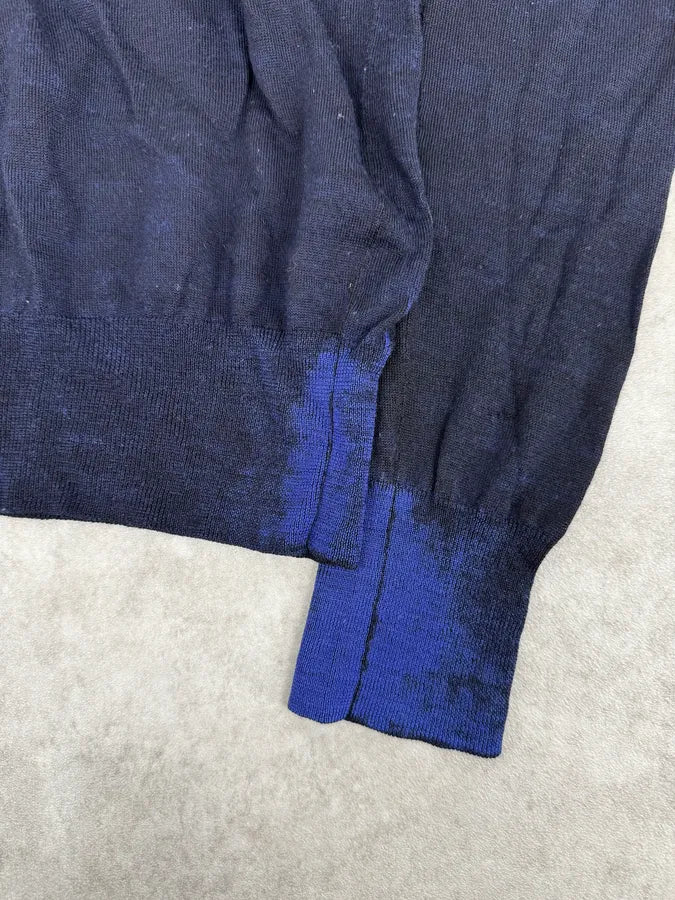 2000s Marithé + François Girbaud Black & Blue V Neck Irregular Sweater zubIfOU 6