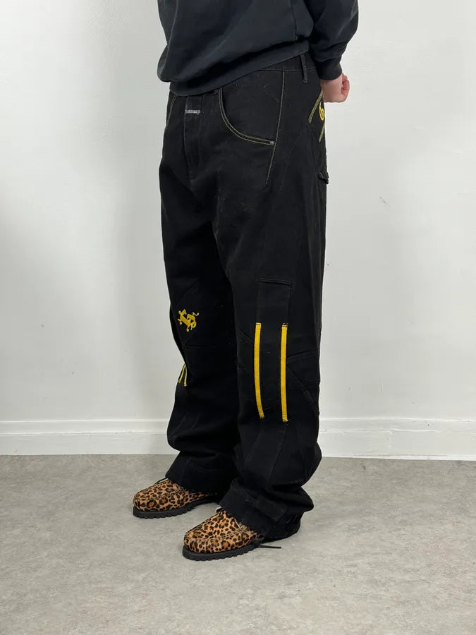 2000s Marithé + François Girbaud Black & Yellow Pants ZnpOlZy 1