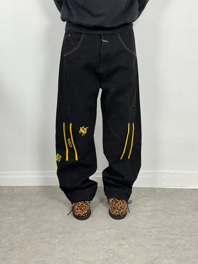 2000s Marithé + François Girbaud Black & Yellow Pants ZnpOlZy 0