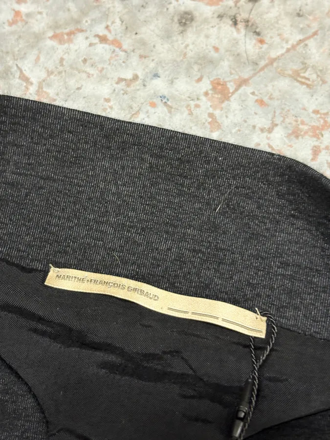 2000s Marithé + François Girbaud Black Asymmetrical Buttoned Officer Sweater HlZlJVi 6