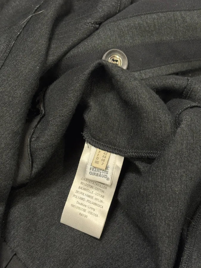 2000s Marithé + François Girbaud Black Asymmetrical Buttoned Officer Sweater HlZlJVi 7