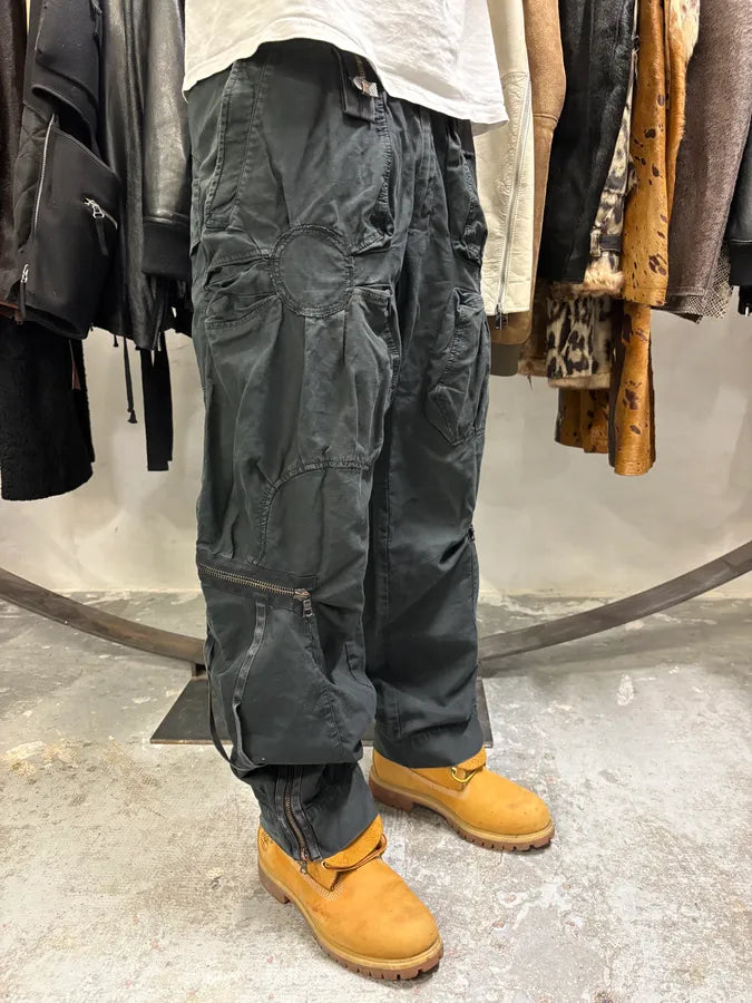 2000s Marithé + François Girbaud Black Avant-Garde Cargo Pants (M) MtBHLBh 1