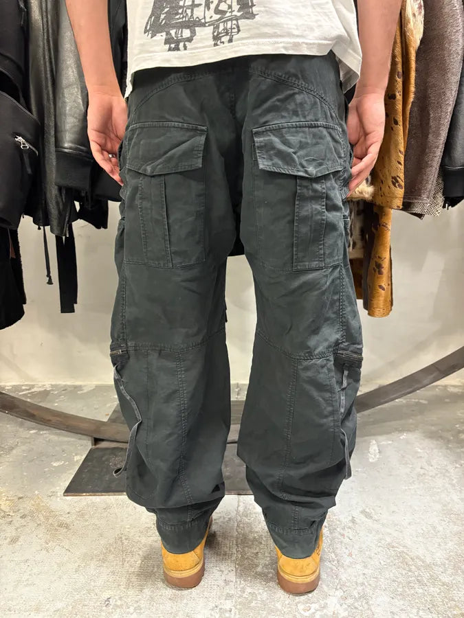 2000s Marithé + François Girbaud Black Avant-Garde Cargo Pants (M) MtBHLBh 2