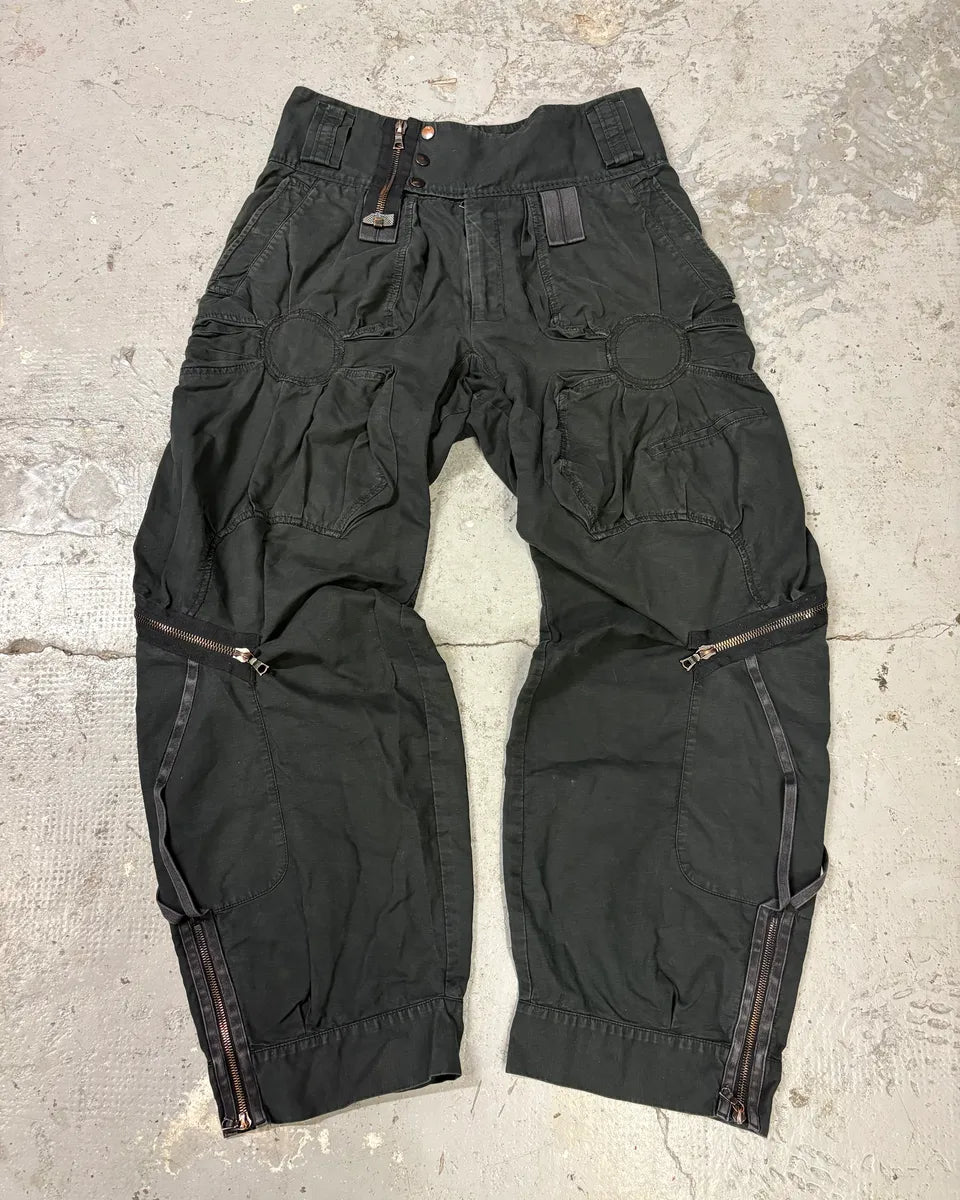 2000s Marithé + François Girbaud Black Avant-Garde Cargo Pants (M) MtBHLBh 3