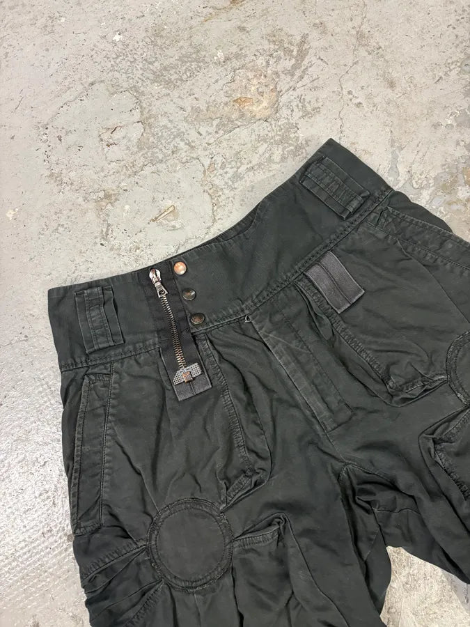 2000s Marithé + François Girbaud Black Avant-Garde Cargo Pants (M) MtBHLBh 5