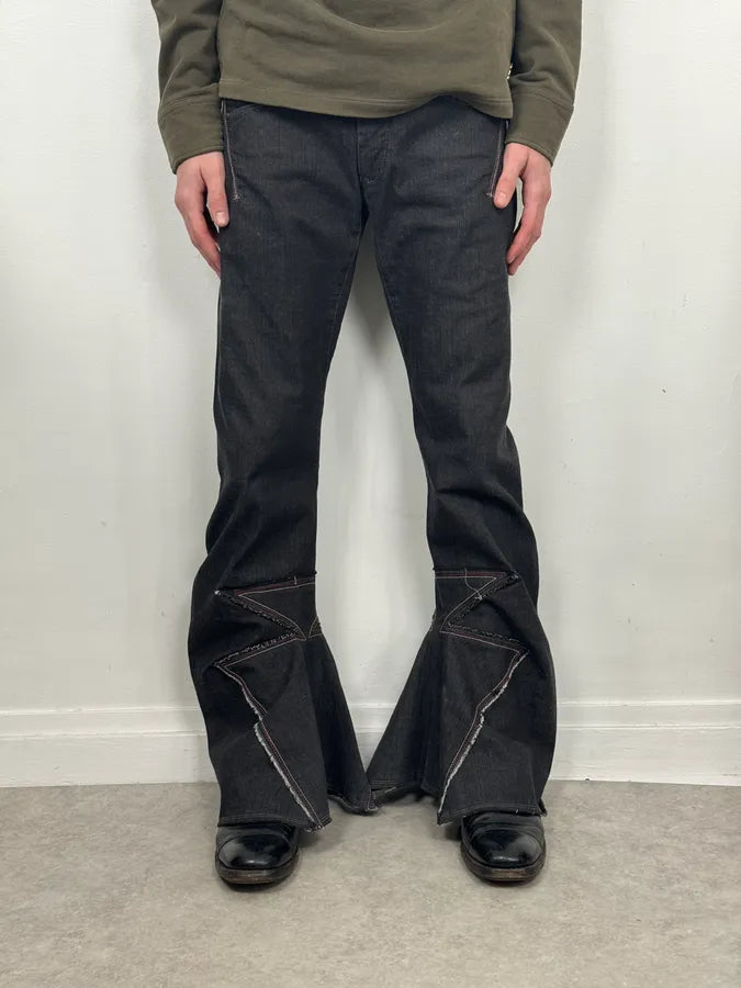 2000s Marithé + François Girbaud Dark Grey Avant-Garde Flared Denim Jeans OfyJHIL 1