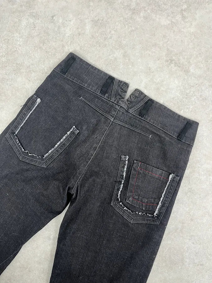 2000s Marithé + François Girbaud Dark Grey Avant-Garde Flared Denim Jeans OfyJHIL 7