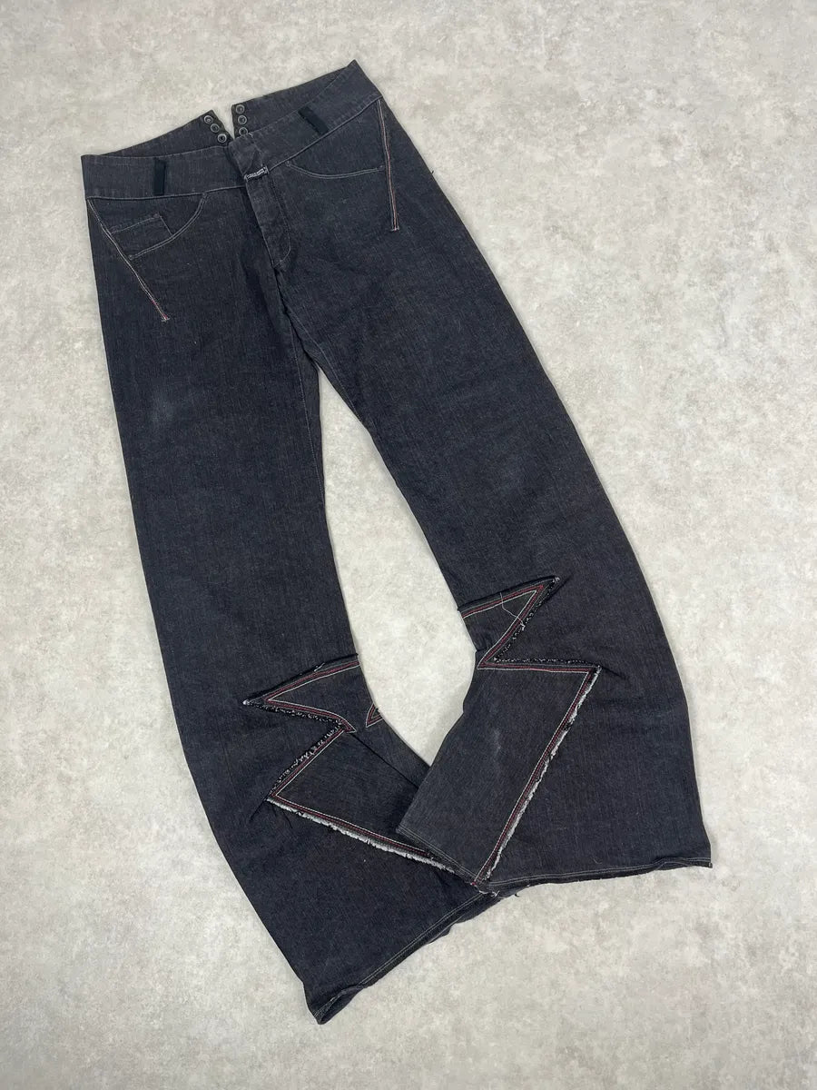 2000s Marithé + François Girbaud Dark Grey Avant-Garde Flared Denim Jeans OfyJHIL 4