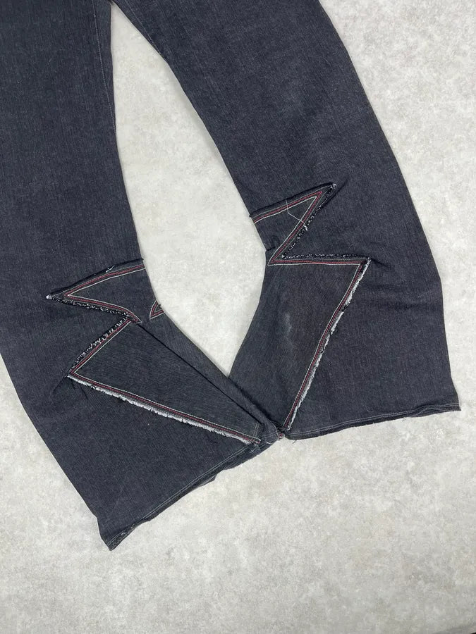 2000s Marithé + François Girbaud Dark Grey Avant-Garde Flared Denim Jeans OfyJHIL 8