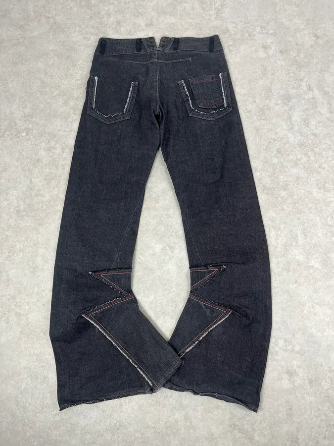 2000s Marithé + François Girbaud Dark Grey Avant-Garde Flared Denim Jeans OfyJHIL 6