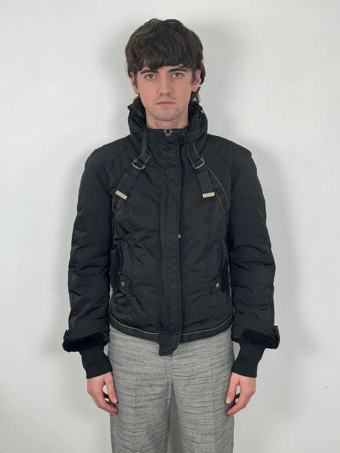 2000s Marithé + François Girbaud Black Bondage Puffer Jacket sxWPBTc 1