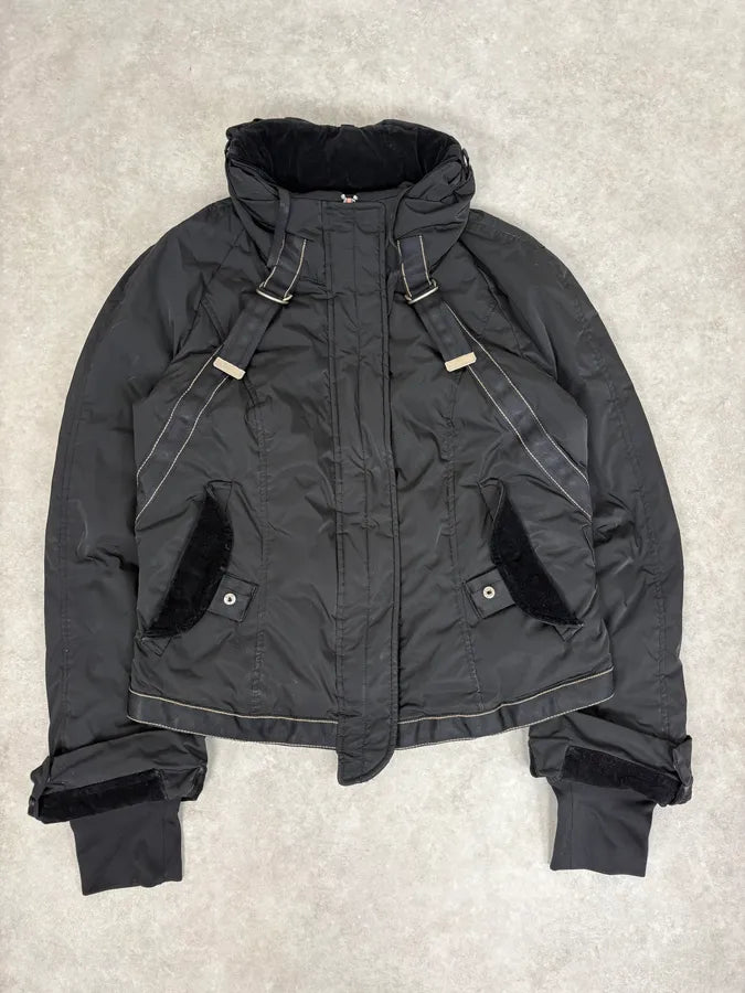 2000s Marithé + François Girbaud Black Bondage Puffer Jacket sxWPBTc 0