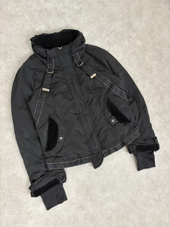 2000s Marithé + François Girbaud Black Bondage Puffer Jacket sxWPBTc 3