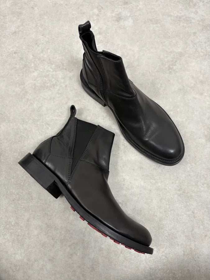 2000s Marithé + François Girbaud Black Classy Rock Leather Boots RBYjBGh 5