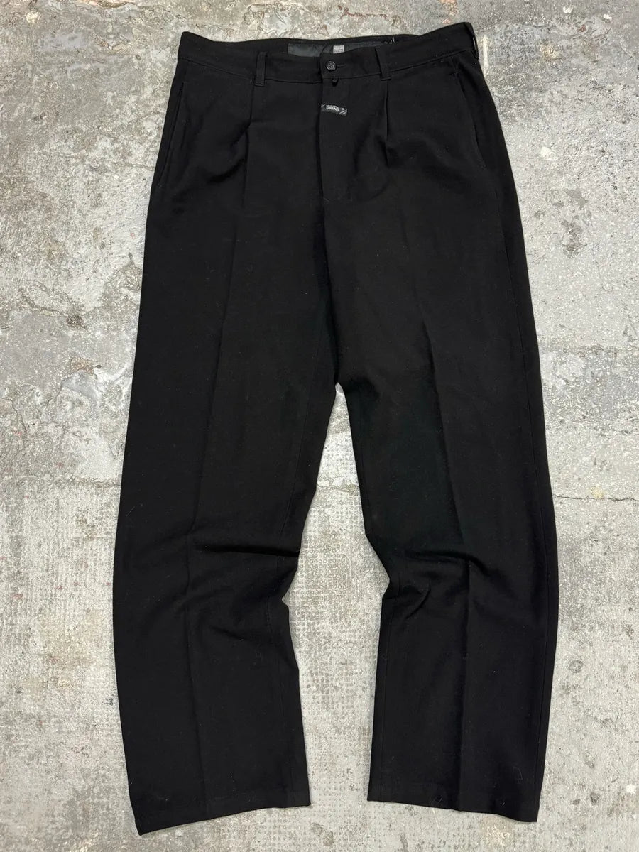 2000s Marithé + François Girbaud Black Coton & Wool Cozy Pants NCKFUuQ 0