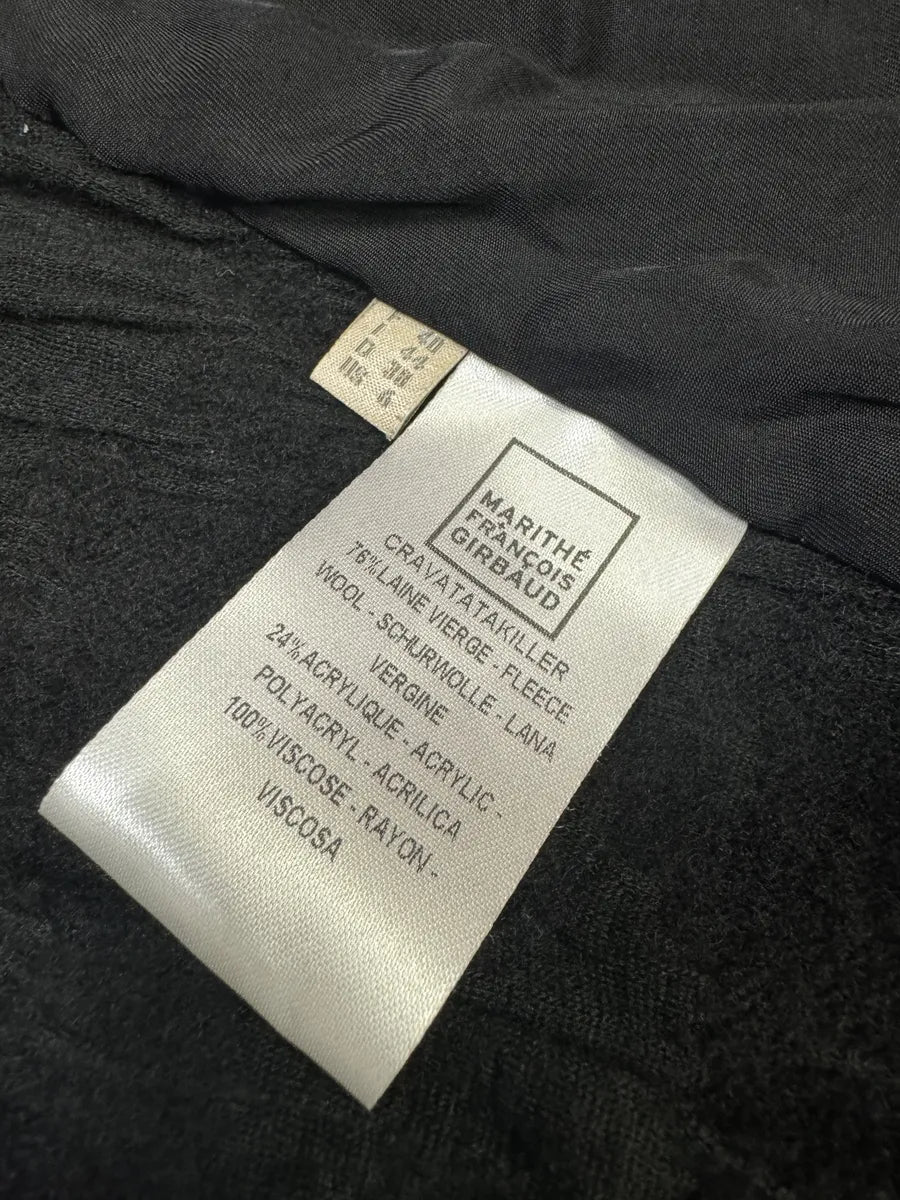2000s Marithé + François Girbaud Black Distressed Wool Buttoned Cardigan Blazer (M/L) DgxxpXE 9
