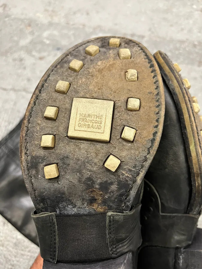 2000s Marithé + François Girbaud Black Embellished Rock Ankle Leather Boots (37eu/us5) ChBvUzT 8