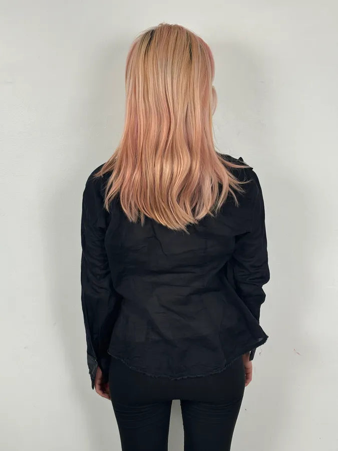 2000s Marithé + François Girbaud Black Embroidered Star Shirt QRltsXg 2