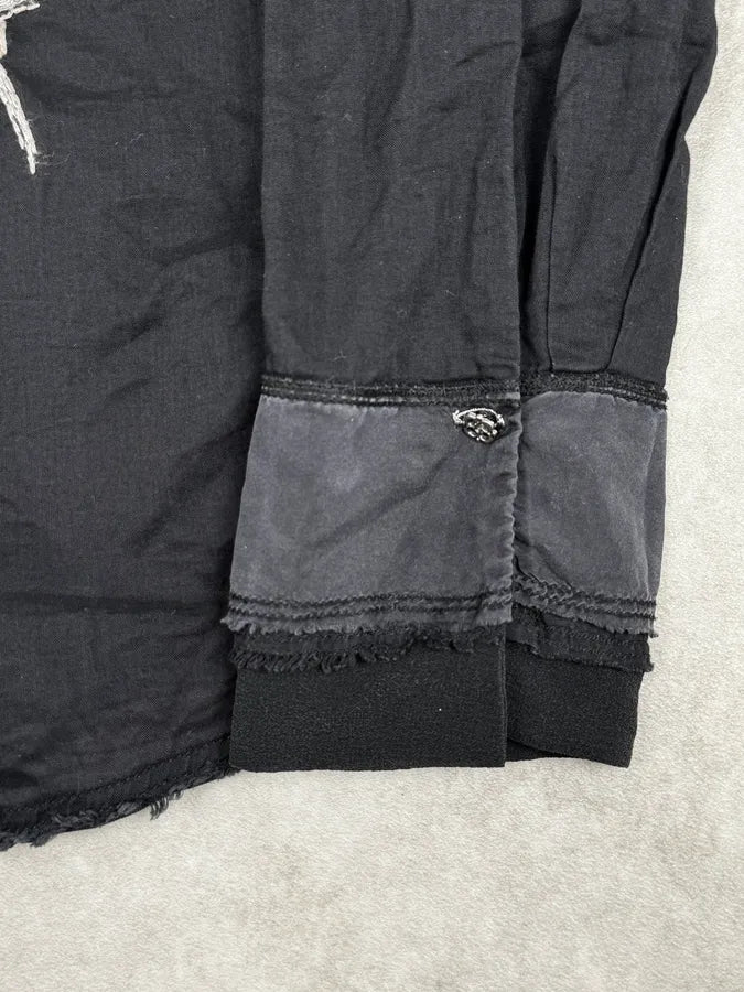 2000s Marithé + François Girbaud Black Embroidered Star Shirt QRltsXg 8