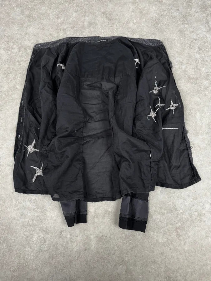 2000s Marithé + François Girbaud Black Embroidered Star Shirt QRltsXg 6