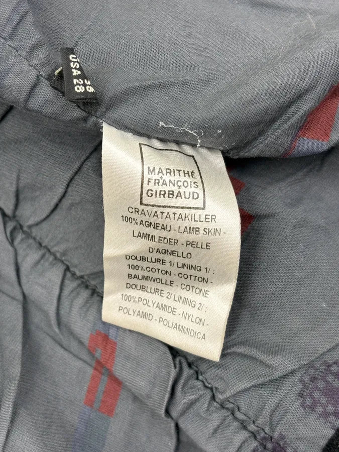 AW2003 Marithé + François Girbaud Black Buttoned Leather Biker Jacket dFSxiQV 9
