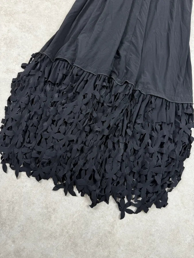2010s Marithé + François Girbaud Black Flower Lace Dress suppCxb 7