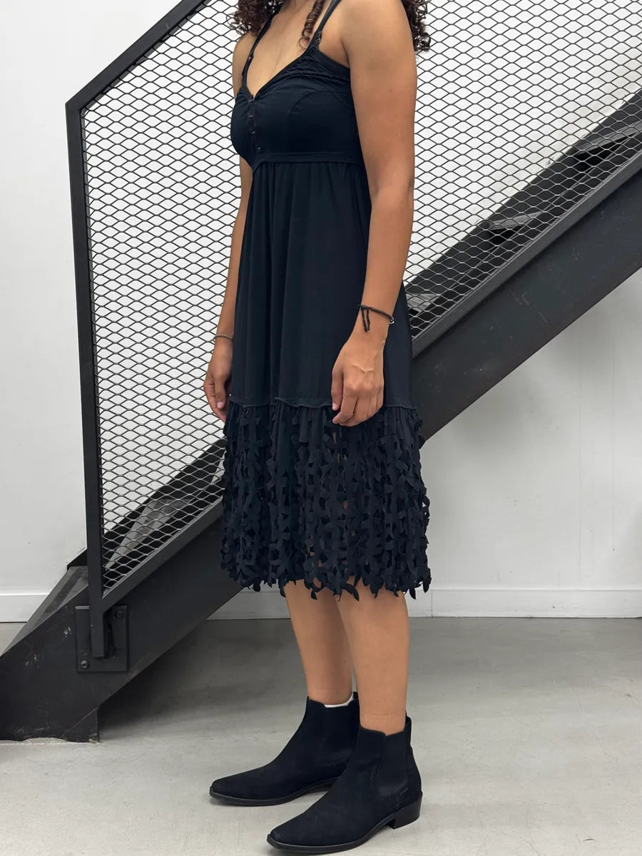 2010s Marithé + François Girbaud Black Flower Lace Dress suppCxb 3
