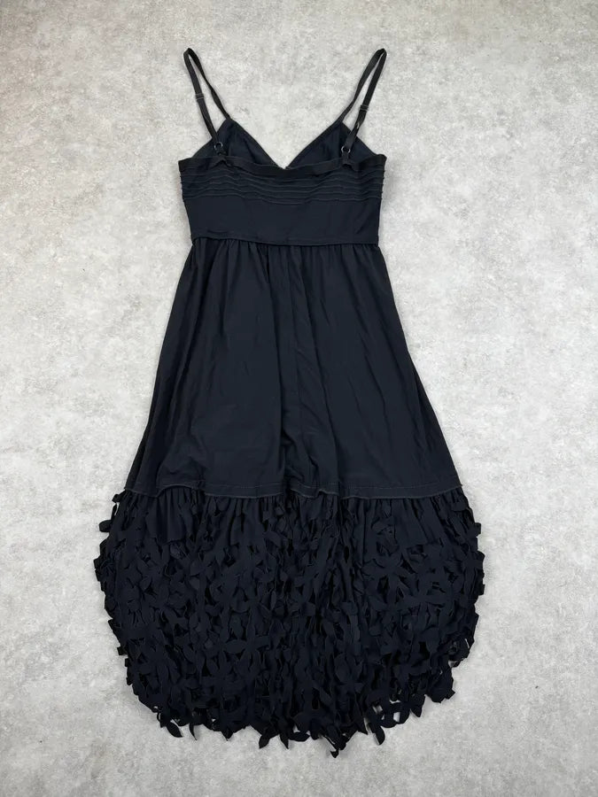 2010s Marithé + François Girbaud Black Flower Lace Dress suppCxb 0