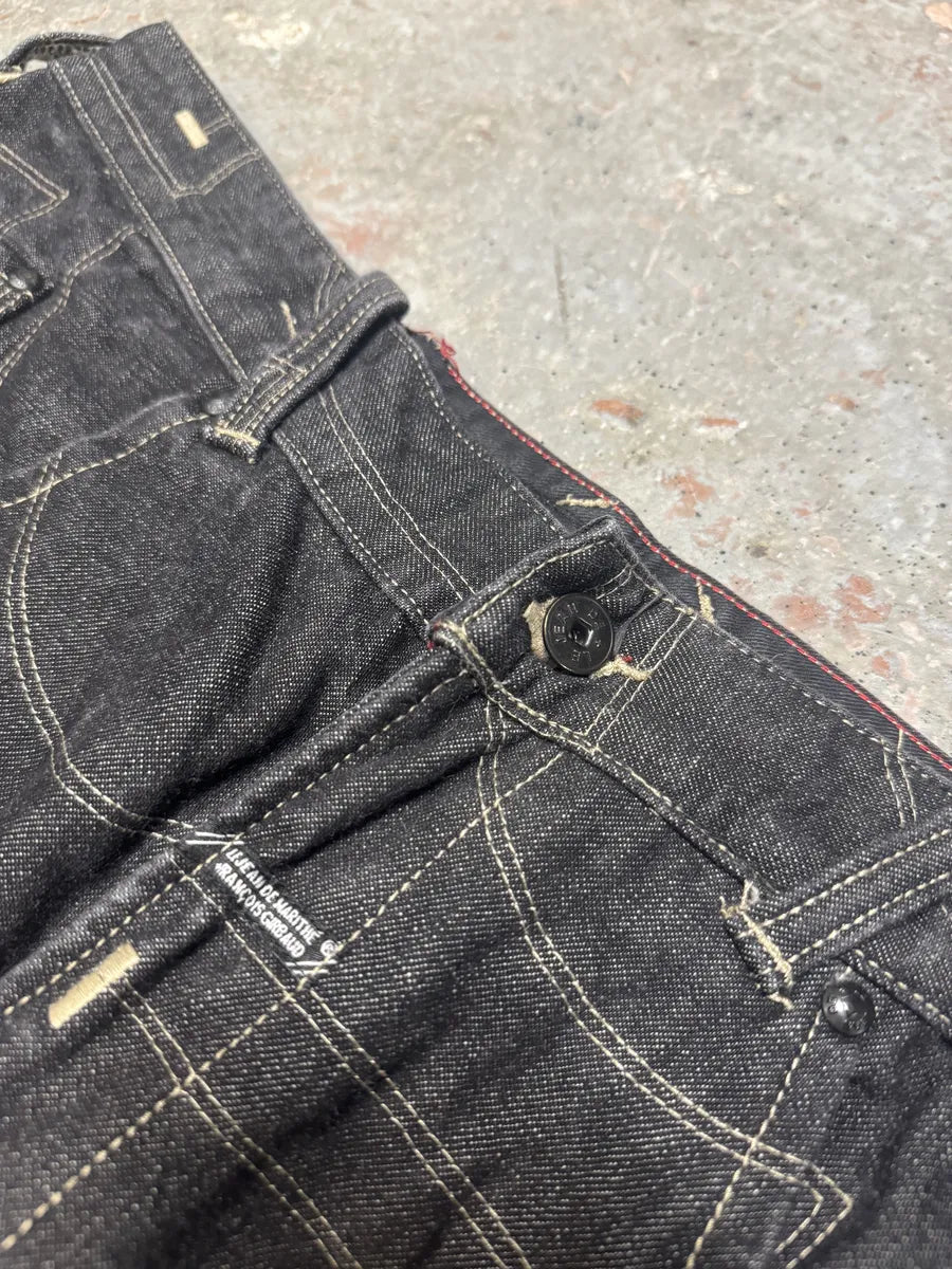 2000s Marithé + François Girbaud Black Hybrid Patchwork Pockets Pants vZURroD 6