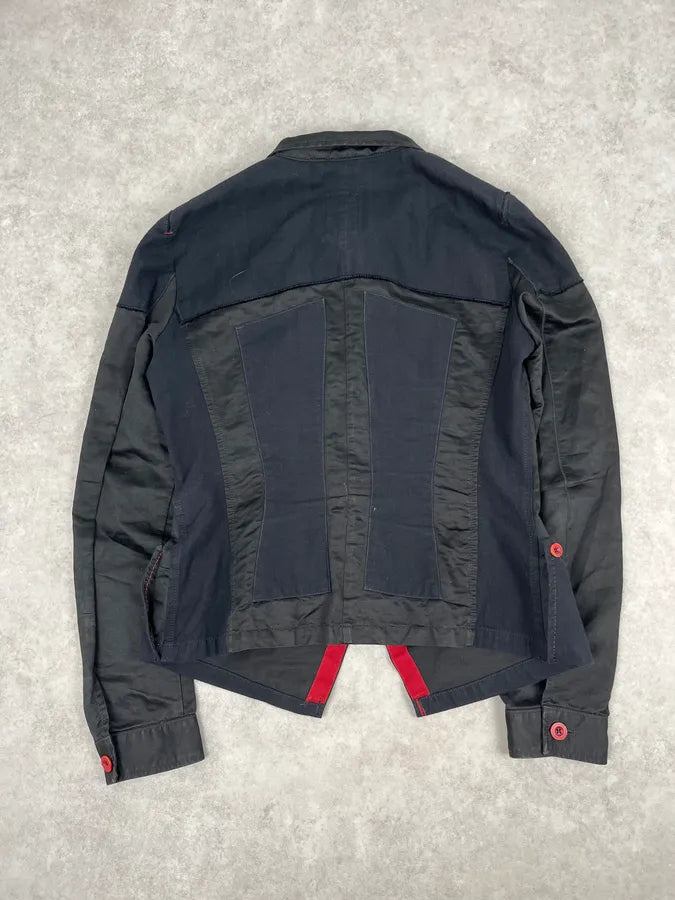 2000s Marithé + François Girbaud Black Irregular Red Buttoned Jacket GYpmUsD 4