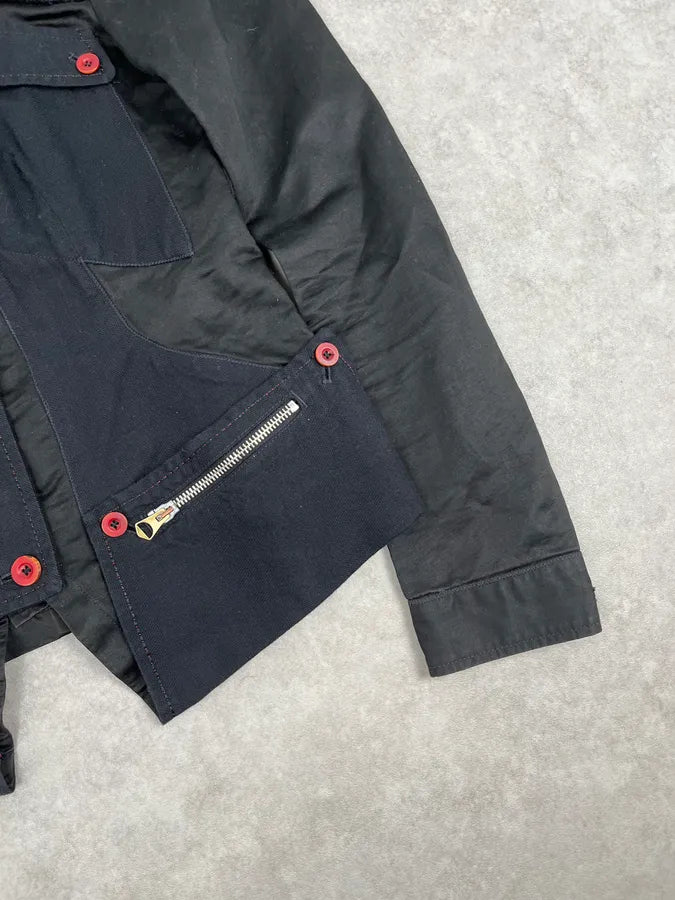 2000s Marithé + François Girbaud Black Irregular Red Buttoned Jacket GYpmUsD 7