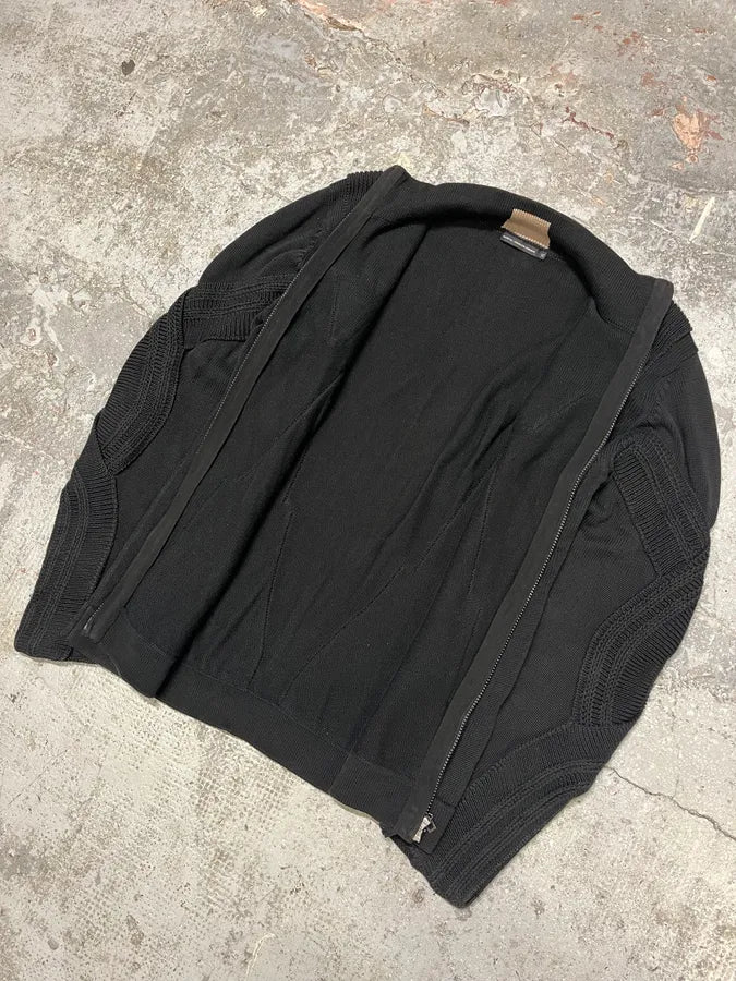 2000s Marithé + François Girbaud Black Knit Technical Zip-up Sweater (L/XL) wabwoGV 5