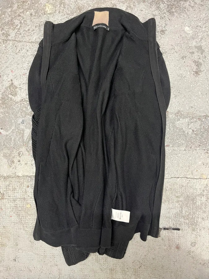 2000s Marithé + François Girbaud Black Knit Technical Zip-up Sweater (L/XL) wabwoGV 7