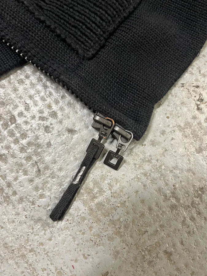 2000s Marithé + François Girbaud Black Knit Technical Zip-up Sweater (L/XL) wabwoGV 8