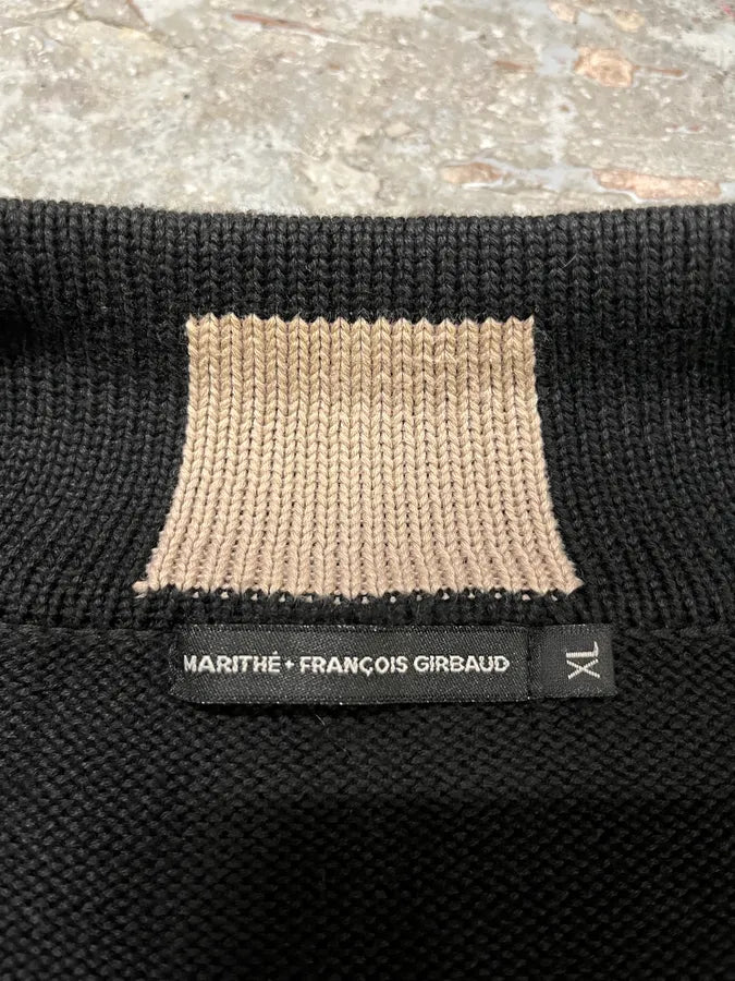 2000s Marithé + François Girbaud Black Knit Technical Zip-up Sweater (L/XL) wabwoGV 9