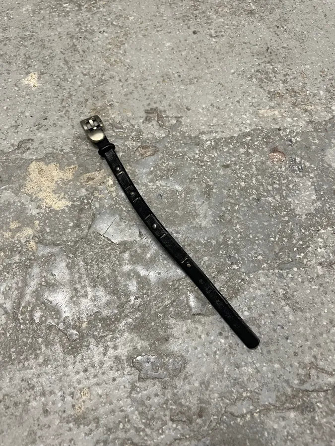 2000s Marithé + François Girbaud Black Leather Bracelet (OS) 3