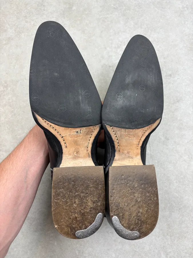 2000s Marithé + François Girbaud Black Leather Ankle Boots aCmNxEs 7