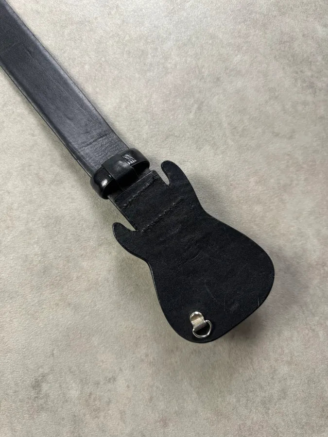 2000s Marithé + François Girbaud Black Leather Guitar Belt NooqZVL 5