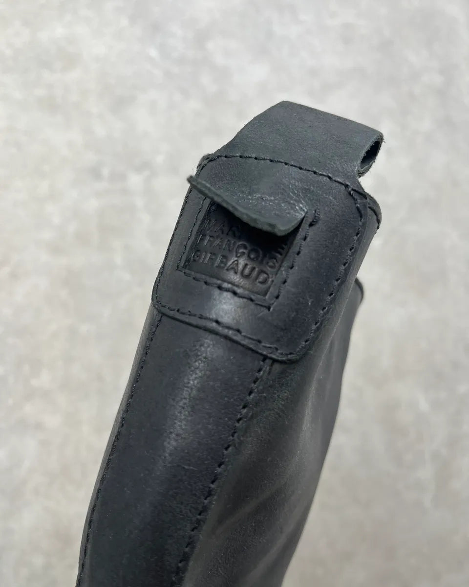 2000s Marithé + François Girbaud Black Leather Motorcycle Boots aTPmlNx 10