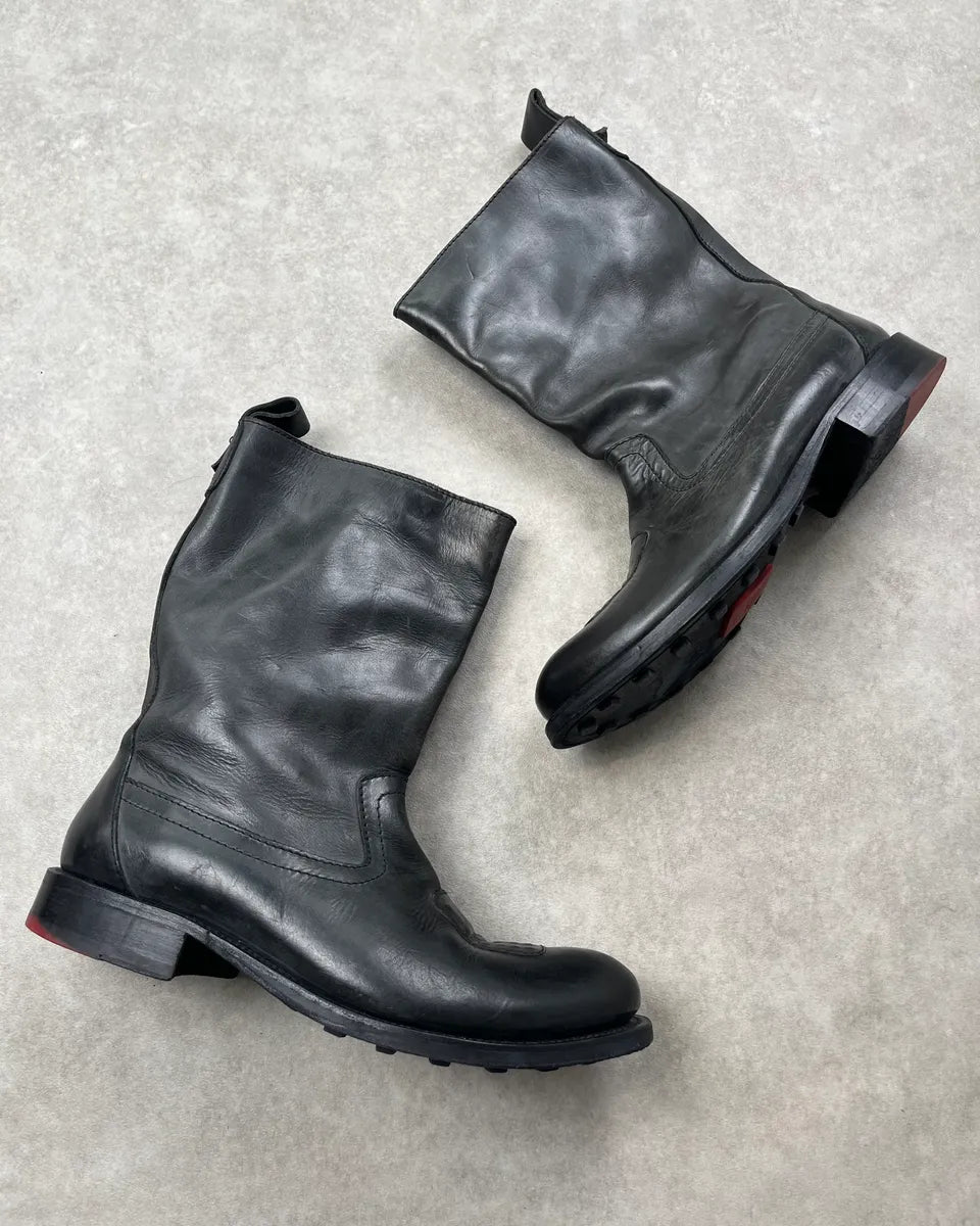 2000s Marithé + François Girbaud Black Leather Motorcycle Boots aTPmlNx 4