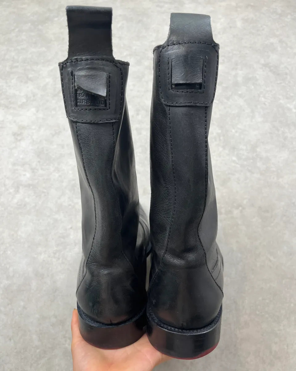 2000s Marithé + François Girbaud Black Leather Motorcycle Boots aTPmlNx 9