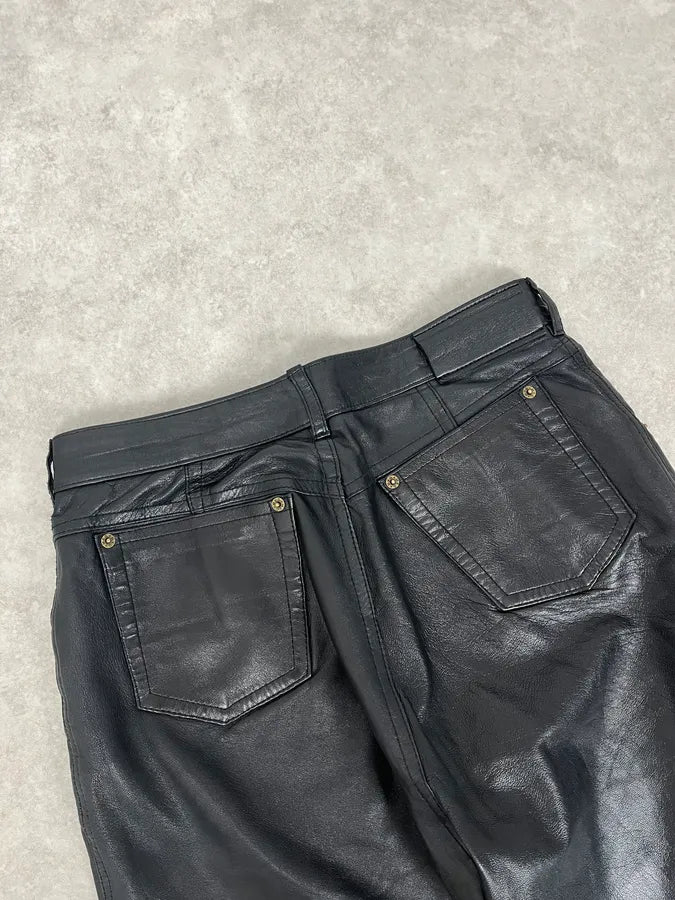 2000s Marithé + François Girbaud Black Leather Pants ALrDcPw 7