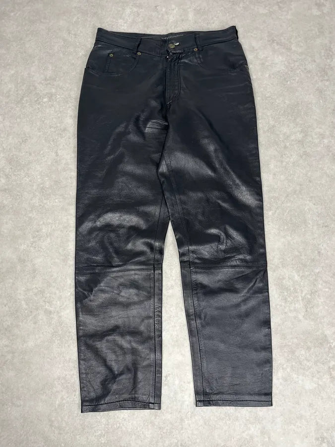 2000s Marithé + François Girbaud Black Leather Pants ALrDcPw 3
