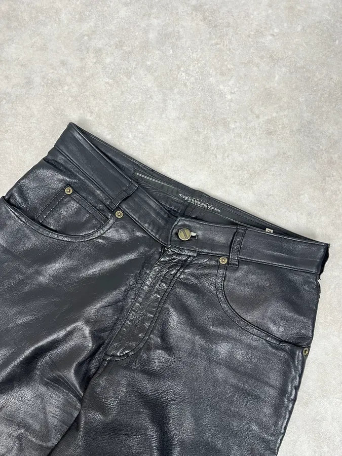 2000s Marithé + François Girbaud Black Leather Pants ALrDcPw 4